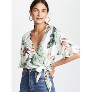 RAILS ATHENA TOP IN IVORY BIRDS OF PARADISE